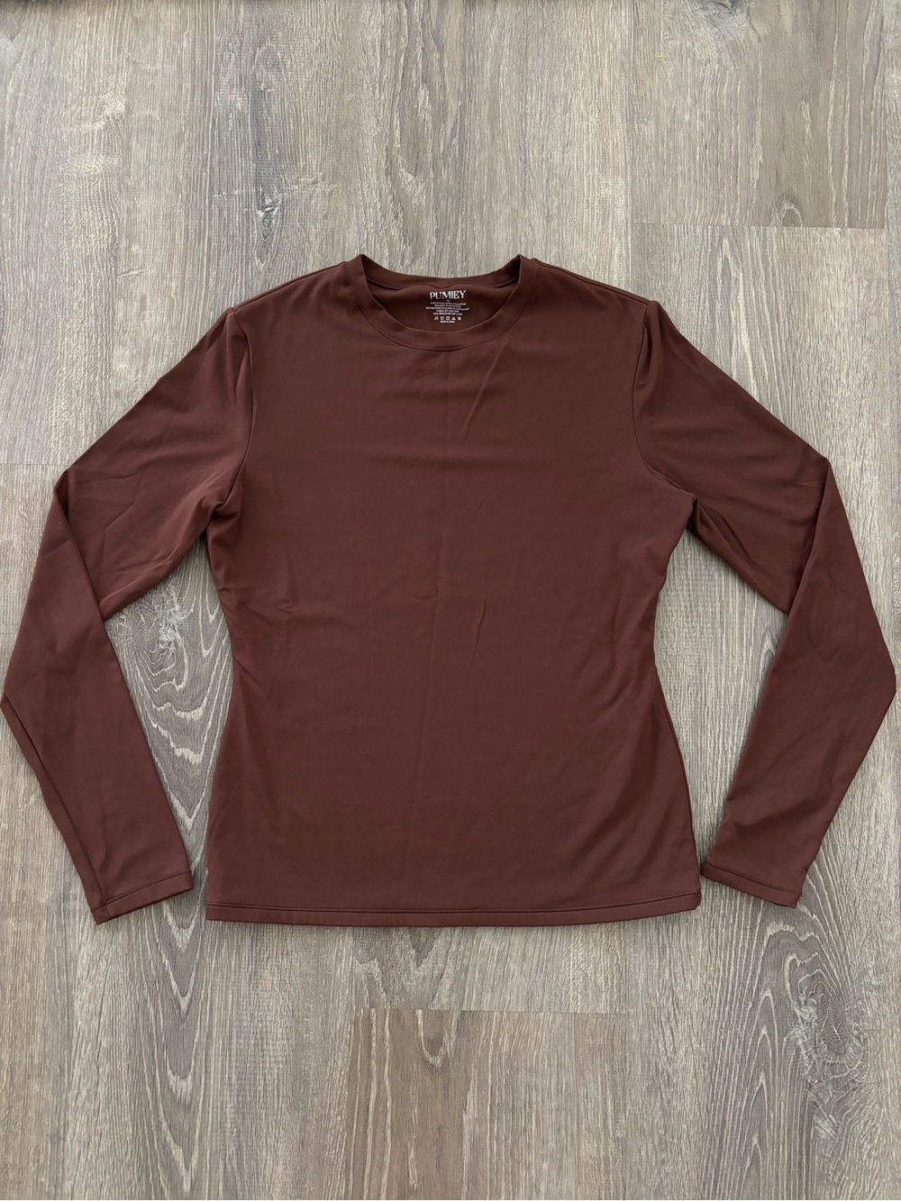 Pumiey Seamless brown long sleeve top (M)